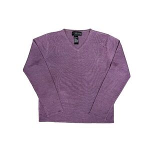 August Silk 100% Silk Sweater Women's Size Large Muted Purple Dark Lilac Vintage